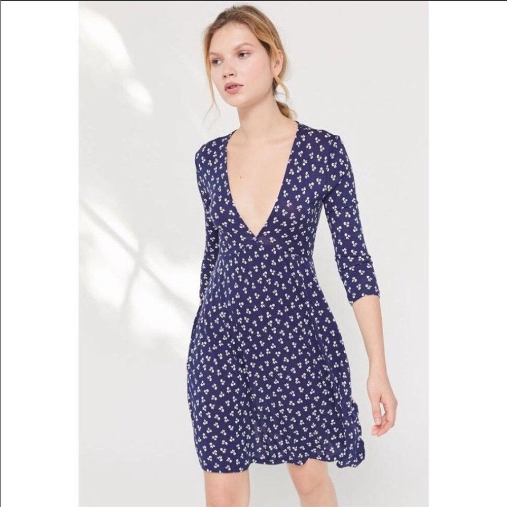 NWT Urban Outfitters Mercer Plunge Mini Dress